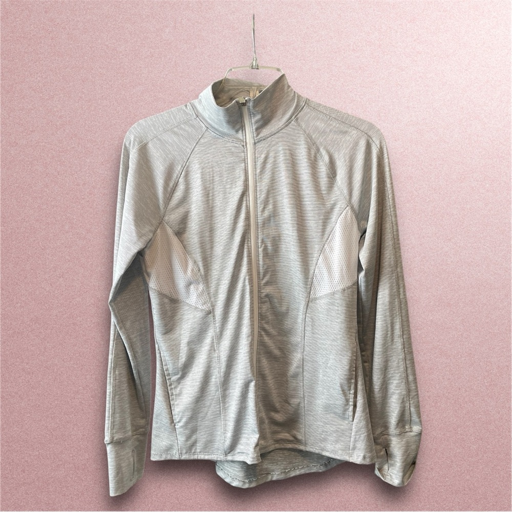Women's Light Gray Zip-Up Jacket